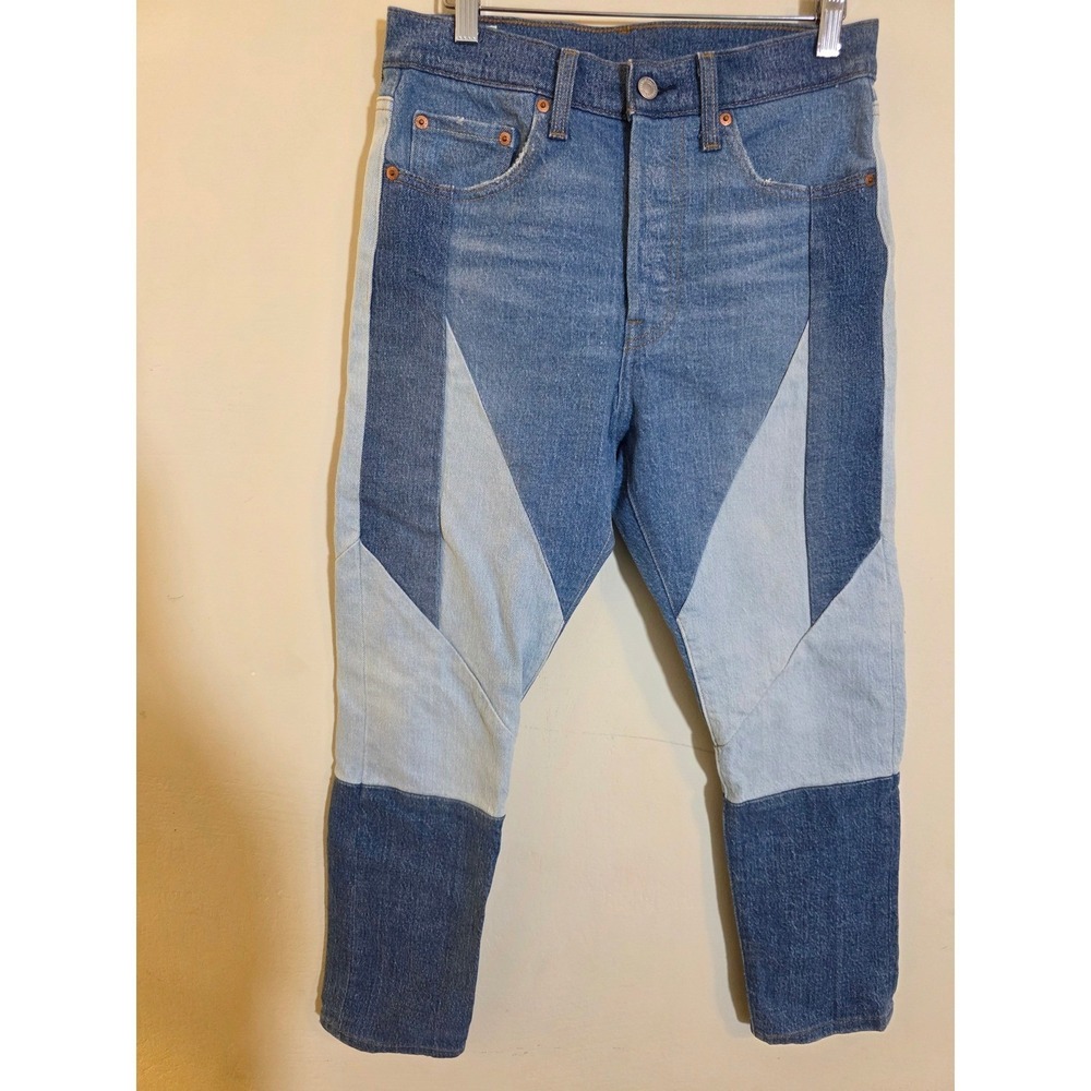 Levis Premium 501 S Skinny Patchwork Colorblock Jeans Blue 29502-0076 W28 L26